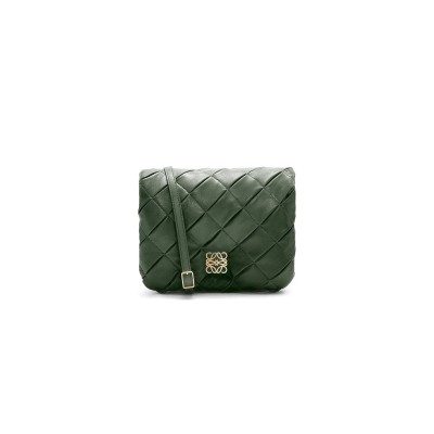 LOEWE PUFFER GOYA PLEATED LEATHER SHOULDER BAG A896P41X14 (23*17*9cm)